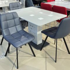 Стул CHILLI SQUARE HK017-09 серо-черничный, PU/ черный каркас М-City в Стрежевом - strezevoi.mebel24.online | фото 6