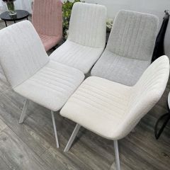 Стул ELVIS WZ2042-18 белая галька фактурный велюр / белый каркас М-City в Стрежевом - strezevoi.mebel24.online | фото 6