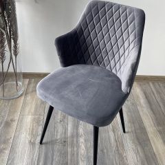 Стул HERMAN 360 град. СЕРЫЙ #27, велюр / черный каркас М-City в Стрежевом - strezevoi.mebel24.online | фото