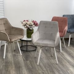 Стул MAVERICK 360 град. поворот. BLUVEL-40 BEIGE/ белый каркас, М-City в Стрежевом - strezevoi.mebel24.online | фото 3