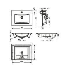 Умывальник мебельный "Quadro 60" Sanita Luxe в Стрежевом - strezevoi.mebel24.online | фото 4