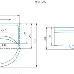 Умывальник мебельный "Уют 55" в Стрежевом - strezevoi.mebel24.online | фото 2