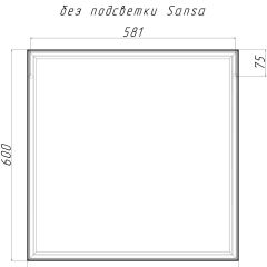 Зеркало Corsica 600х600 black без подсветки Sansa (SB1064Z) в Стрежевом - strezevoi.mebel24.online | фото 4