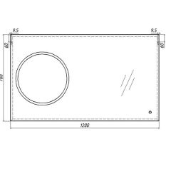 Зеркало Eclipse 120 black с подсветкой Sansa (SE1033Z) в Стрежевом - strezevoi.mebel24.online | фото 8