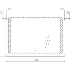 Зеркало Galaxy 100 alum с подсветкой Sansa (SG1008Z) в Стрежевом - strezevoi.mebel24.online | фото 7