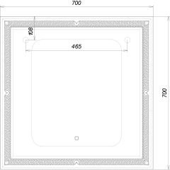 Зеркало Паликир 700х700 с подсветкой Домино (GL7051Z) в Стрежевом - strezevoi.mebel24.online | фото 6