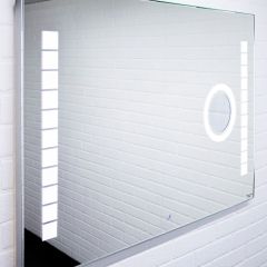 Зеркало Quadro 100 alum (линза) с подсветкой Sansa (SQL1030Z) в Стрежевом - strezevoi.mebel24.online | фото 3