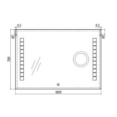 Зеркало Quadro 100 alum (линза) с подсветкой Sansa (SQL1030Z) в Стрежевом - strezevoi.mebel24.online | фото 8