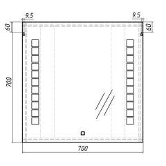 Зеркало Quadro 70 alum с подсветкой Sansa (SQ1016Z) в Стрежевом - strezevoi.mebel24.online | фото 6