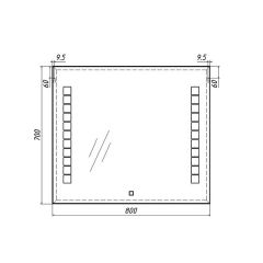 Зеркало Quadro 80 alum с подсветкой Sansa (SQ1017Z) в Стрежевом - strezevoi.mebel24.online | фото 7