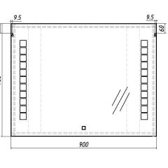 Зеркало Quadro 90 alum с подсветкой Sansa (SQ1018Z) в Стрежевом - strezevoi.mebel24.online | фото 7