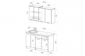 АСАЯ Кухонный гарнитур Медиум 1400 мм в Стрежевом - strezevoi.mebel24.online | фото 2