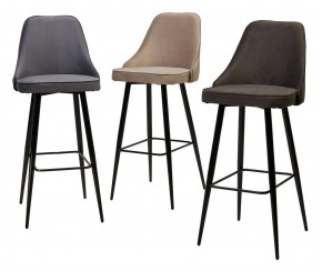 Барный стул NEPAL-BAR ГРАФИТ #14, велюр/ черный каркас (H=78cm) М-City в Стрежевом - strezevoi.mebel24.online | фото 3