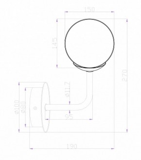 Бра Maytoni Erich MOD221-WL-01-G в Стрежевом - strezevoi.mebel24.online | фото 2