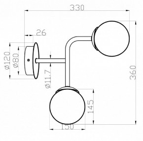 Бра Maytoni Erich MOD221-WL-02-G в Стрежевом - strezevoi.mebel24.online | фото 3