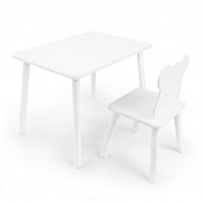 Детский комплект стол и стул «Мишка» Rolti Baby (белый/белый, массив березы/мдф) в Стрежевом - strezevoi.mebel24.online | фото 1