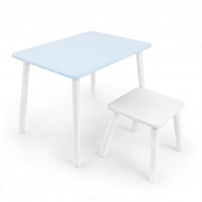 Детский комплект стол и табурет Rolti Baby (голубая столешница/белое сиденье/белые ножки) в Стрежевом - strezevoi.mebel24.online | фото