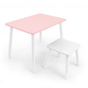 Детский комплект стол и табурет Rolti Baby (розовая столешница/белое сиденье/белые ножки) в Стрежевом - strezevoi.mebel24.online | фото