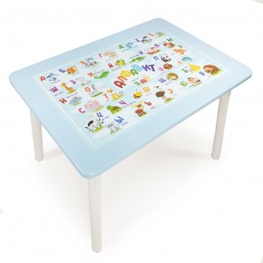 Детский стол с накладкой Алфавит  (Голубой/Белый) в Стрежевом - strezevoi.mebel24.online | фото 1