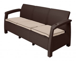 Диван Yalta Premium Sofa 3 Set (Ялта) шоколадный (+подушки под спину) в Стрежевом - strezevoi.mebel24.online | фото 1