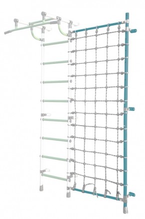 Дополнительная стойка к пристенному ДСК Pastel с сеткой для лазания, цв. бирюзовый в Стрежевом - strezevoi.mebel24.online | фото