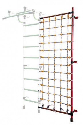 Дополнительная стойка к пристенному ДСК с сеткой для лазания, цв. красный в Стрежевом - strezevoi.mebel24.online | фото