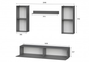 Гостиная МГС 10 (Графит) в Стрежевом - strezevoi.mebel24.online | фото 3