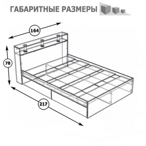 Камелия Кровать 1600, цвет венге/дуб лоредо, ШхГхВ 163,5х217х78,2 см., сп.м. 1600х2000 мм., без матраса, основание есть в Стрежевом - strezevoi.mebel24.online | фото 4