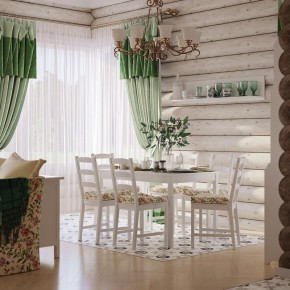 Комлект Вествик обеденный стол и четыре стула, массив сосны, цвет белый в Стрежевом - strezevoi.mebel24.online | фото