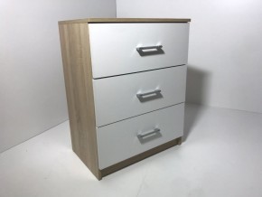 Комод 3 ящика (дуб сонома/белый) в Стрежевом - strezevoi.mebel24.online | фото