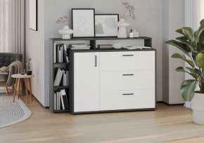 Комод с дверкой и тремя ящиками (графит/белый) в Стрежевом - strezevoi.mebel24.online | фото 3
