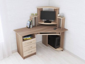 Компьютерный стол Грета-7 ясень шимо/дуб сонома в Стрежевом - strezevoi.mebel24.online | фото
