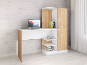 Компьютерный стол Квартет-6 Дуб крафт золотой/Белый в Стрежевом - strezevoi.mebel24.online | фото