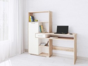 Компьютерный стол Квартет-8 дуб сонома/белый в Стрежевом - strezevoi.mebel24.online | фото