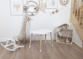 Комплект детский стол ОБЛАЧКО и стул ЗВЕЗДА ROLTI Baby (белая столешница/белое сиденье/береза ножки) в Стрежевом - strezevoi.mebel24.online | фото
