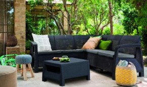 Комплект мебели угловой Корфу Релакс Сет (CORFU II RELAX SET) графит в Стрежевом - strezevoi.mebel24.online | фото 3