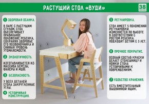 Комплект растущий стол и стул с чехлом 38 попугаев «Вуди» (Белый, Белый, Клетка) в Стрежевом - strezevoi.mebel24.online | фото