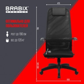 Кресло офисное BRABIX PREMIUM "Ultimate EX-801" пластик, плотная двойная сетка Х2, черное, 532922 в Стрежевом - strezevoi.mebel24.online | фото 5