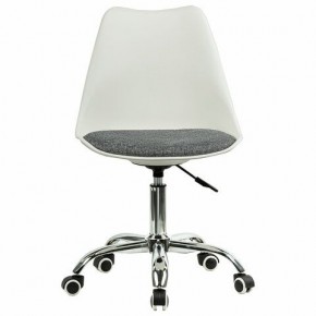 Кресло стул BRABIX "Eames MG-310 CH", хром, пластик белый, ткань серая, 532924 в Стрежевом - strezevoi.mebel24.online | фото 1