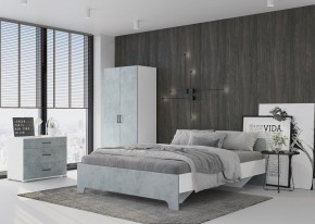 Кровать 1,6 VICTOR + основание (Белый-Бетон) в Стрежевом - strezevoi.mebel24.online | фото 4