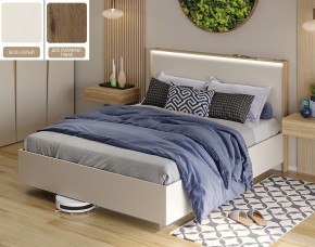 Кровать (Бело-серый U775 ST9/Дуб Галифакс Табак) 1400 в Стрежевом - strezevoi.mebel24.online | фото