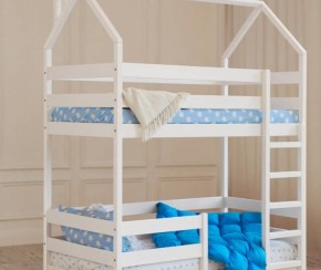 Кровать-домик двухъярусная 80*160 Белый в Стрежевом - strezevoi.mebel24.online | фото 6