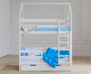 Кровать-домик двухъярусная 80*190 Белый в Стрежевом - strezevoi.mebel24.online | фото 5