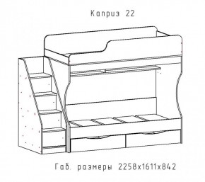 КАПРИЗ-22 Кровать двухъярусная 800 настил ЛДСП в Стрежевом - strezevoi.mebel24.online | фото 2