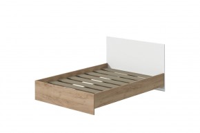 Кровать Эконом 1400 (Дуб крафт золотой/Белый текстурный) в Стрежевом - strezevoi.mebel24.online | фото