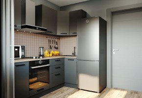 Кухня угловая Антрацит 2200х1000 (Стол. 38мм) в Стрежевом - strezevoi.mebel24.online | фото 1