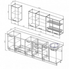 Кухонный гарнитур Антрацит 2800 (Стол. 38мм) в Стрежевом - strezevoi.mebel24.online | фото 3