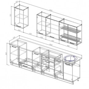 Кухонный гарнитур Бланка 2800 (Стол. 26мм) в Стрежевом - strezevoi.mebel24.online | фото 2