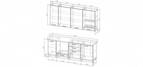 Кухонный гарнитур Каппучино 2200 h950 (Стол. 38мм) в Стрежевом - strezevoi.mebel24.online | фото 2