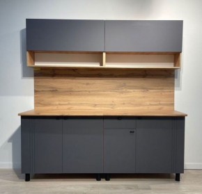 Кухонный гарнитур «Монако» 2.0 м Серия 2 МДФ с фрезеровкой (Дуб Золотой/Графит) в Стрежевом - strezevoi.mebel24.online | фото 3